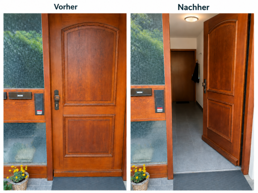 Vorher Nachher Bild Türöffnung Schlüsseldienst